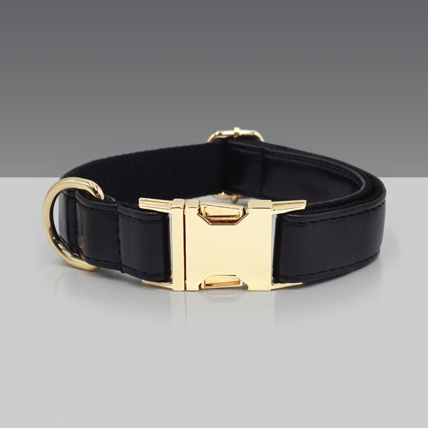 PU Leather Dog Collar, Collar/Harness/Lead/Poop Bag, Dog Collar Leash in Black, Engraved Metal Buckle, Wedding Puppy Gift, Australia