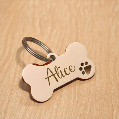 Personalised Dog ID Tag, Dog Name Tag, Custom Dog Tag with Paw, Engraved Dog Tag, Dog Tag with Name, Black Dog Tag Personalised for Dogs