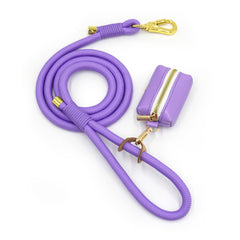 PU Leather Dog Collar, Collar/Harness/Lead/Poop Bag, Dog Collar Leash in Purple, Engraved Metal Buckle, Wedding Puppy Gift, Australia