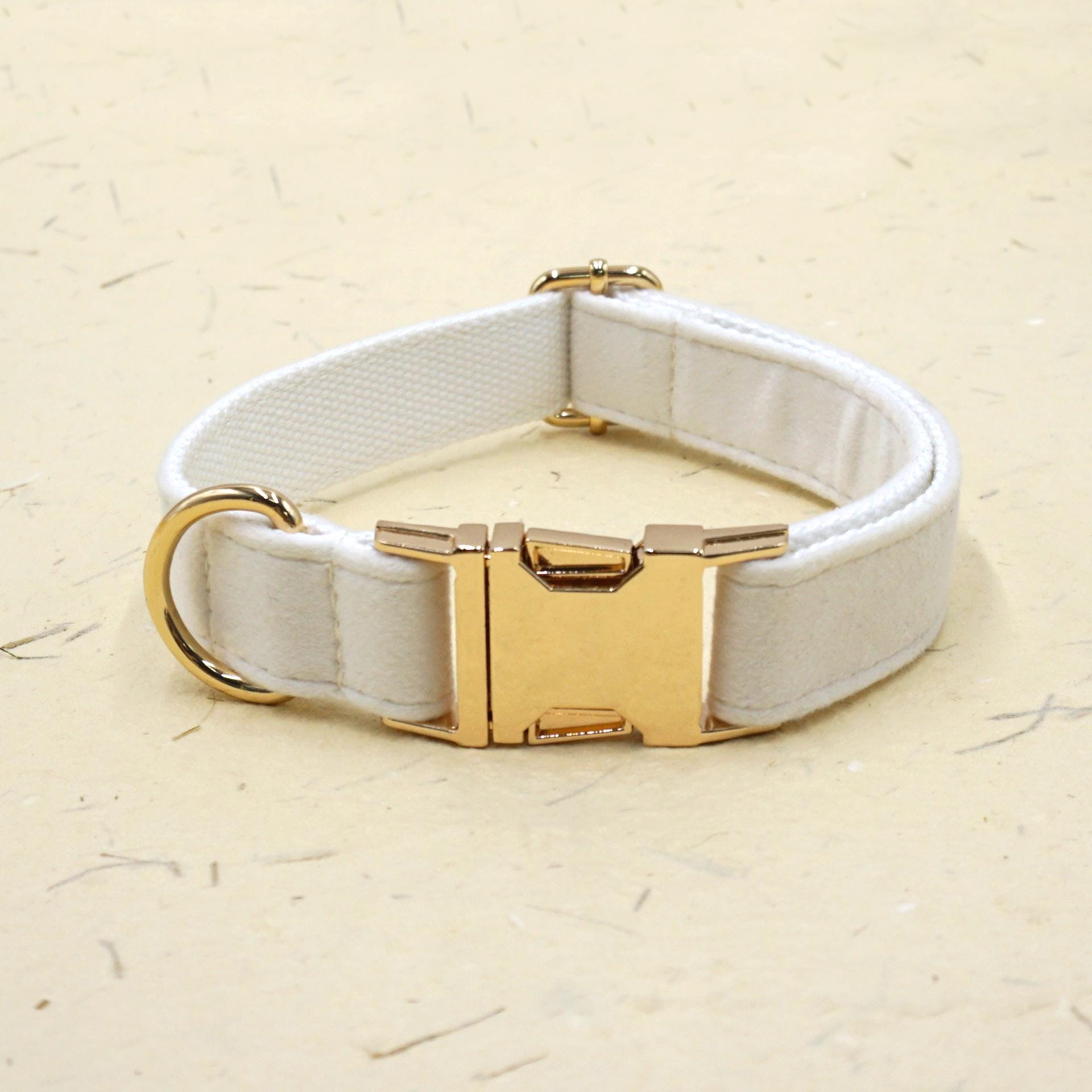 Yellow Dog Collar, Personalized Tag, Custom Dog Collar and Leash or Bow, Velvet Collar for Male Dog, Engraved Name on Dog Collar, Boy Collar