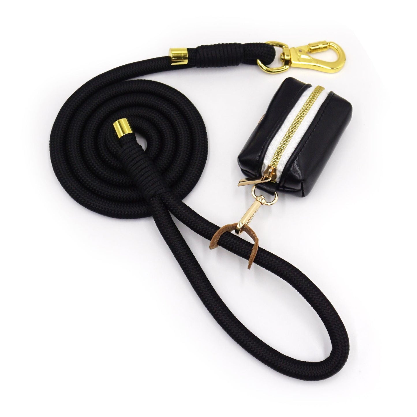 PU Leather Dog Collar, Collar/Harness/Lead/Poop Bag, Dog Collar Leash in Black, Engraved Metal Buckle, Wedding Puppy Gift, Australia