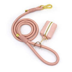 PU Leather Dog Collar, Collar/Harness/Lead/Poop Bag, Dog Collar Leash in Pink, Engraved Metal Buckle, Wedding Puppy Gift, Australia
