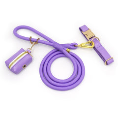 PU Leather Dog Collar, Collar/Harness/Lead/Poop Bag, Dog Collar Leash in Purple, Engraved Metal Buckle, Wedding Puppy Gift, Australia