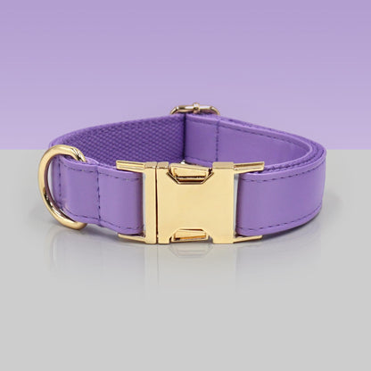 PU Leather Dog Collar, Collar/Harness/Lead/Poop Bag, Dog Collar Leash in Purple, Engraved Metal Buckle, Wedding Puppy Gift, Australia