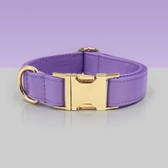 PU Leather Dog Collar, Collar/Harness/Lead/Poop Bag, Dog Collar Leash in Purple, Engraved Metal Buckle, Wedding Puppy Gift, Australia