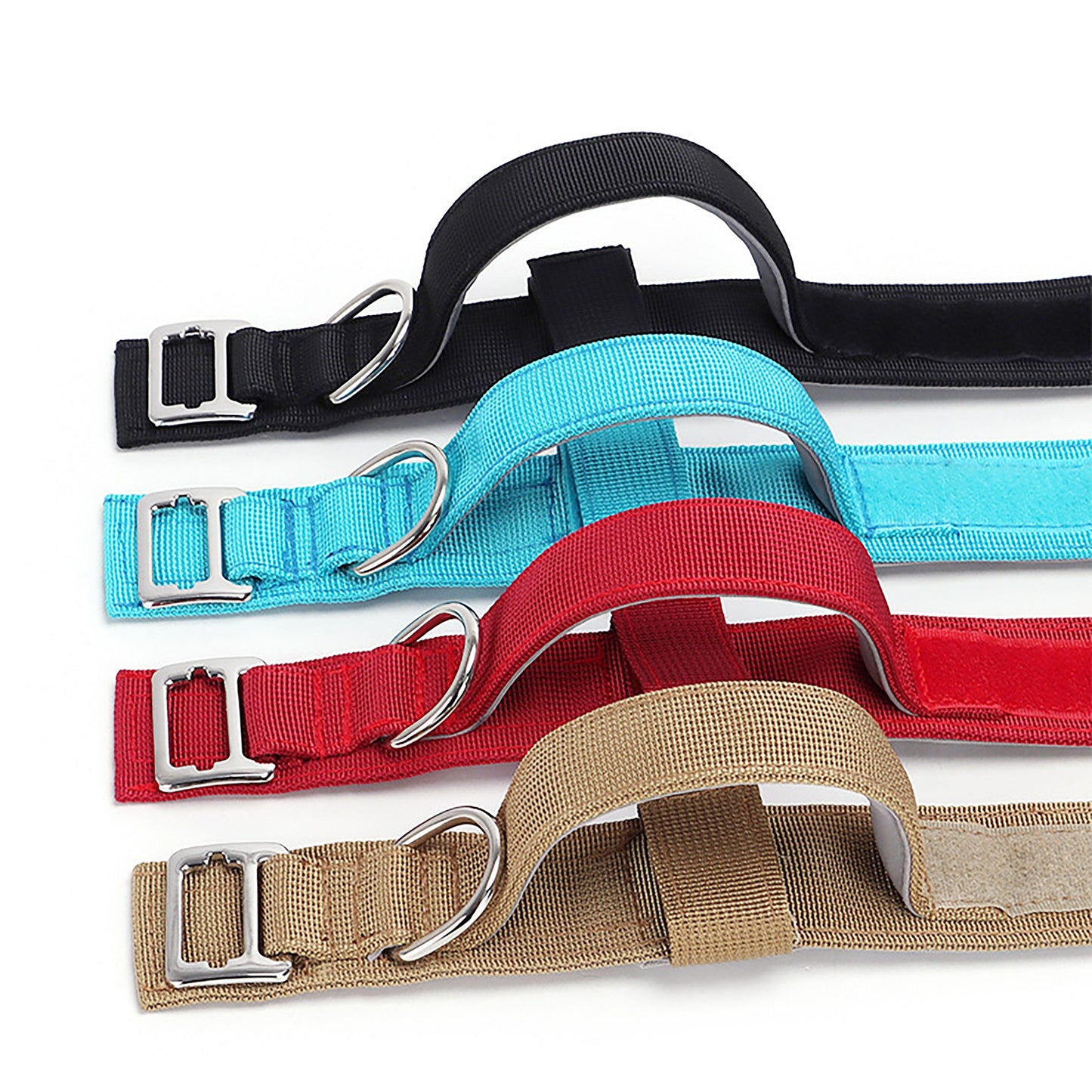 Tactical Dog Collar 1.5 inch Wide, Reflective Lightweight Custom Name Military Durable Personalised Dog Collar with Handle