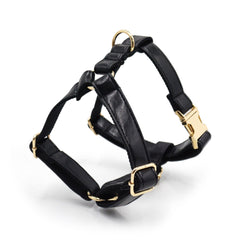 PU Leather Dog Collar, Collar/Harness/Lead/Poop Bag, Dog Collar Leash in Black, Engraved Metal Buckle, Wedding Puppy Gift, Australia