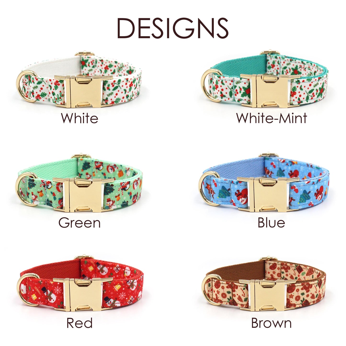 Christmas Dog Collar, Personalised Tag, Custom Dog Collar and Leash or Bow, Collar for Male Dog, Engraved Name on Dog Collar, Boy Collar