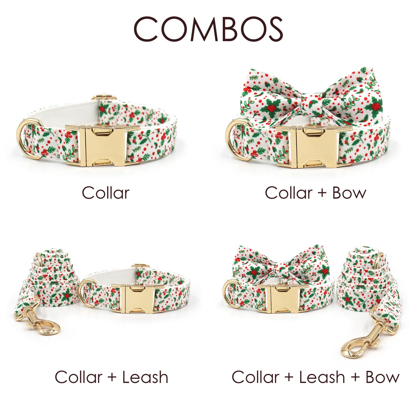 Christmas Dog Collar, Personalised Tag, Custom Dog Collar and Leash or Bow, Collar for Male Dog, Engraved Name on Dog Collar, Boy Collar