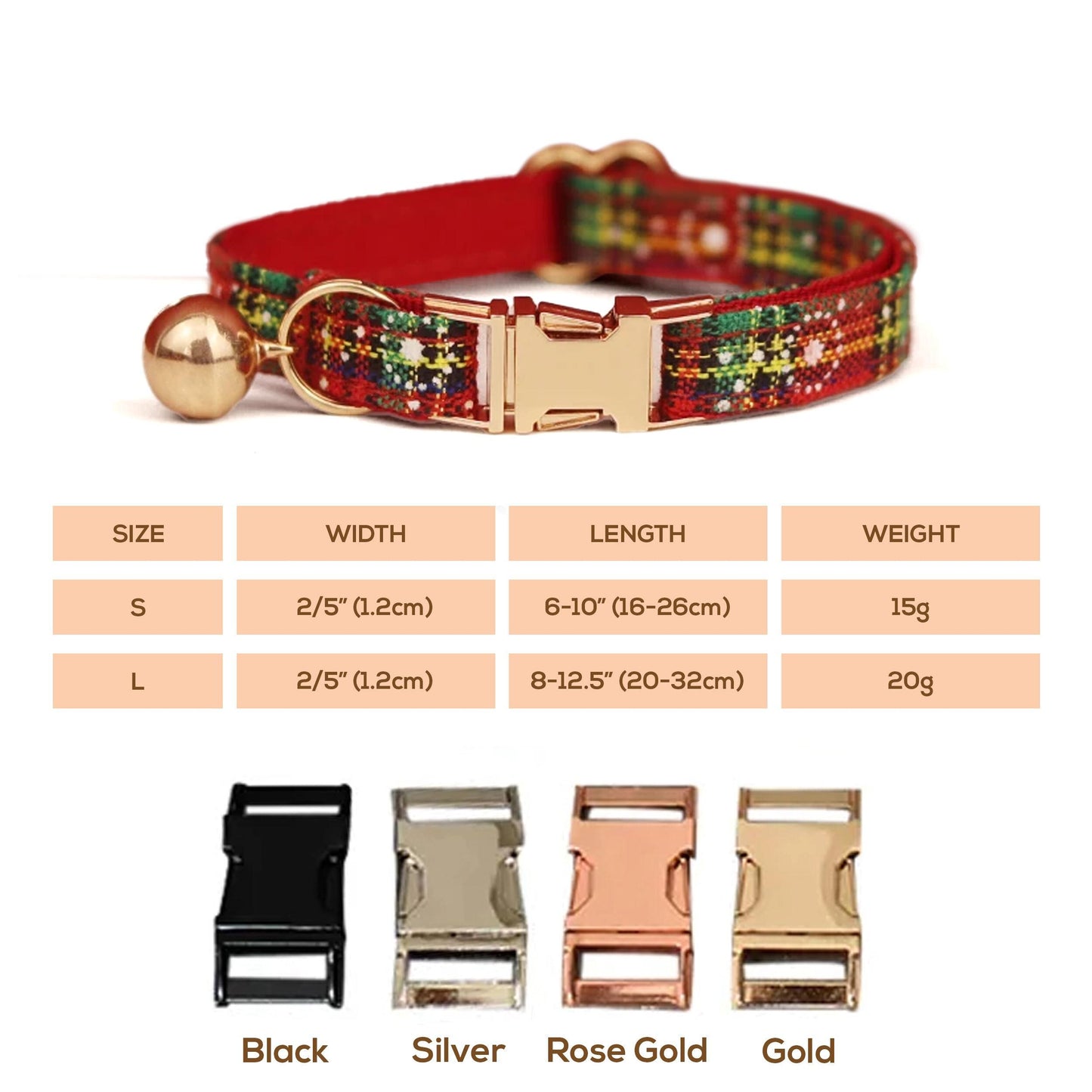 Personalised Christmas Cat Collar with Snowflakes, Red Pink Tartan, Bowtie and Bell - Custom Festive Pet Accessories, Gift for Pets