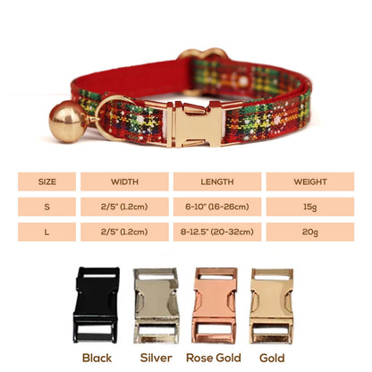 Personalised Christmas Cat Collar with Snowflakes, Red Pink Tartan, Bowtie and Bell - Custom Festive Pet Accessories, Gift for Pets