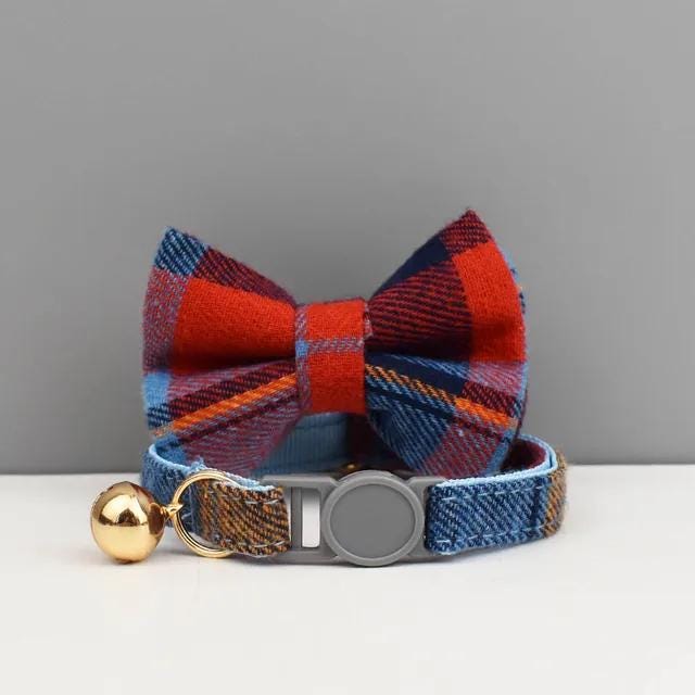 Personalised Plaid Cat Collar - Breakaway