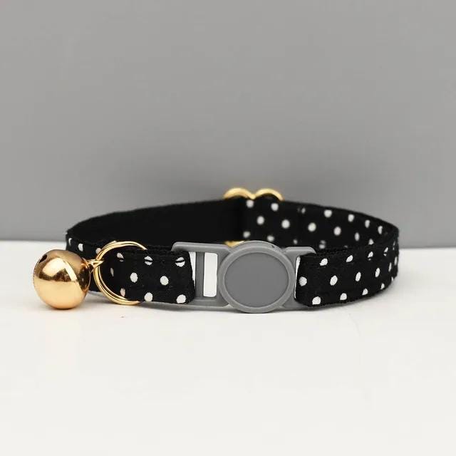 Personalised Plaid & Polka Cat Collar - Breakaway