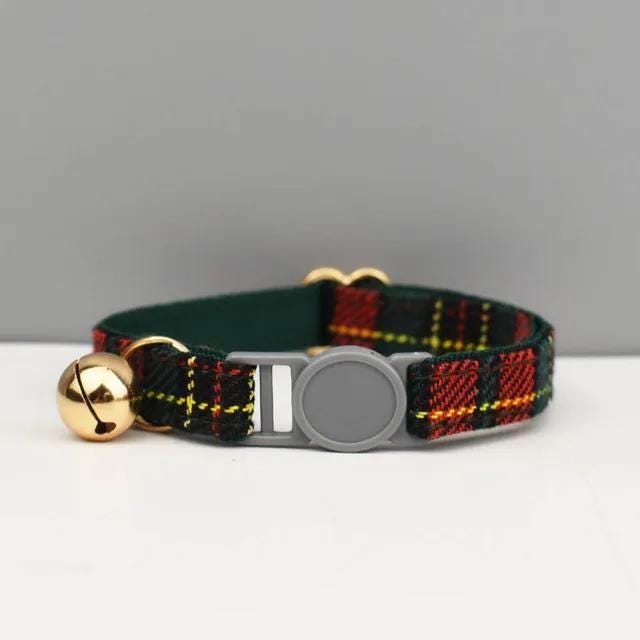 Personalised Plaid Cat Collar - Breakaway