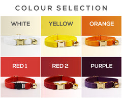 Air Tag Holder Custom Small Dog Cat Cute Thin Collar, Bow, and Free Bell - White, Yellow, Red, Purple Velvet, Breakaway Buckle Available