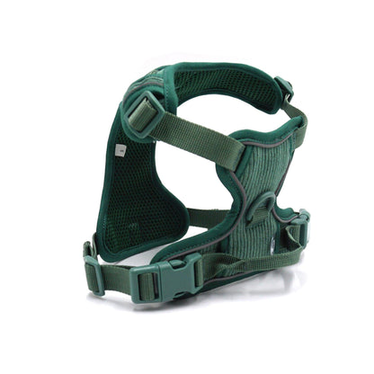 Personalised Dog Collar or Dog Harness Set - Green No Pull Dog Harness - Dog Leash - Poop Bag Holder - Treat Bag