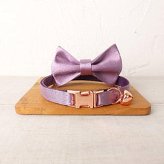 Satin Cat Collar, Silky Shiny Kitten Puppy Collar with Name Engraved, Detachable Bow and Bell in Purple, Teal, Silver, Blue, Hot Pink