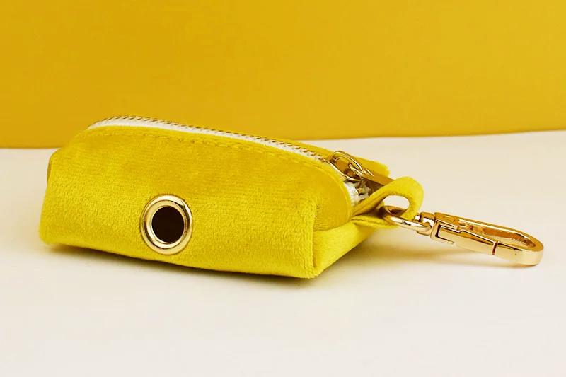 Yellow Dog Collar, Custom Lace H-Style Dog Harness with Name, Velvet Dog Poop Bag, Leash, for Wedding