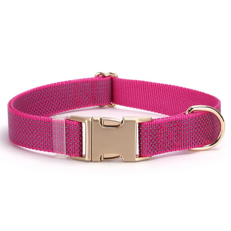 Personalised Reflective Dog Collar, Reflective Flat Collar, Nylon Webbing Collar, Unisex Collar, Red, Black, Green, Pink, Blue, Orange