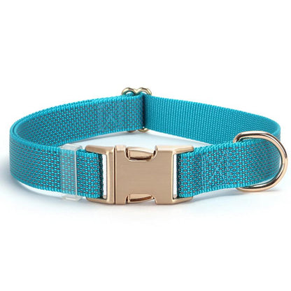 Personalised Reflective Dog Collar, Reflective Flat Collar, Nylon Webbing Collar, Unisex Collar, Red, Black, Green, Pink, Blue, Orange