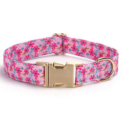 Personalized Engraved Dog Collar Tribal Embroidery Fabric Dog Collar with Custom Name Buckle