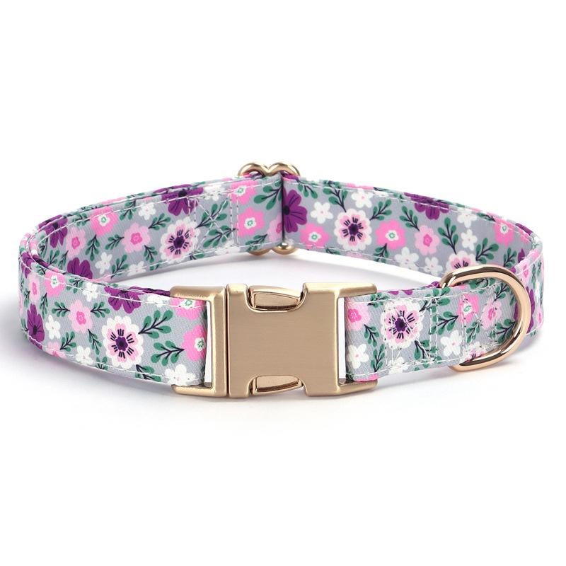 Personalised Dog Collar Tribal Embroidery Fabric Dog Collar with Custom Name Buckle