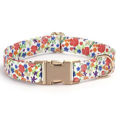 Personalized Engraved Dog Collar Tribal Embroidery Fabric Dog Collar with Custom Name Buckle