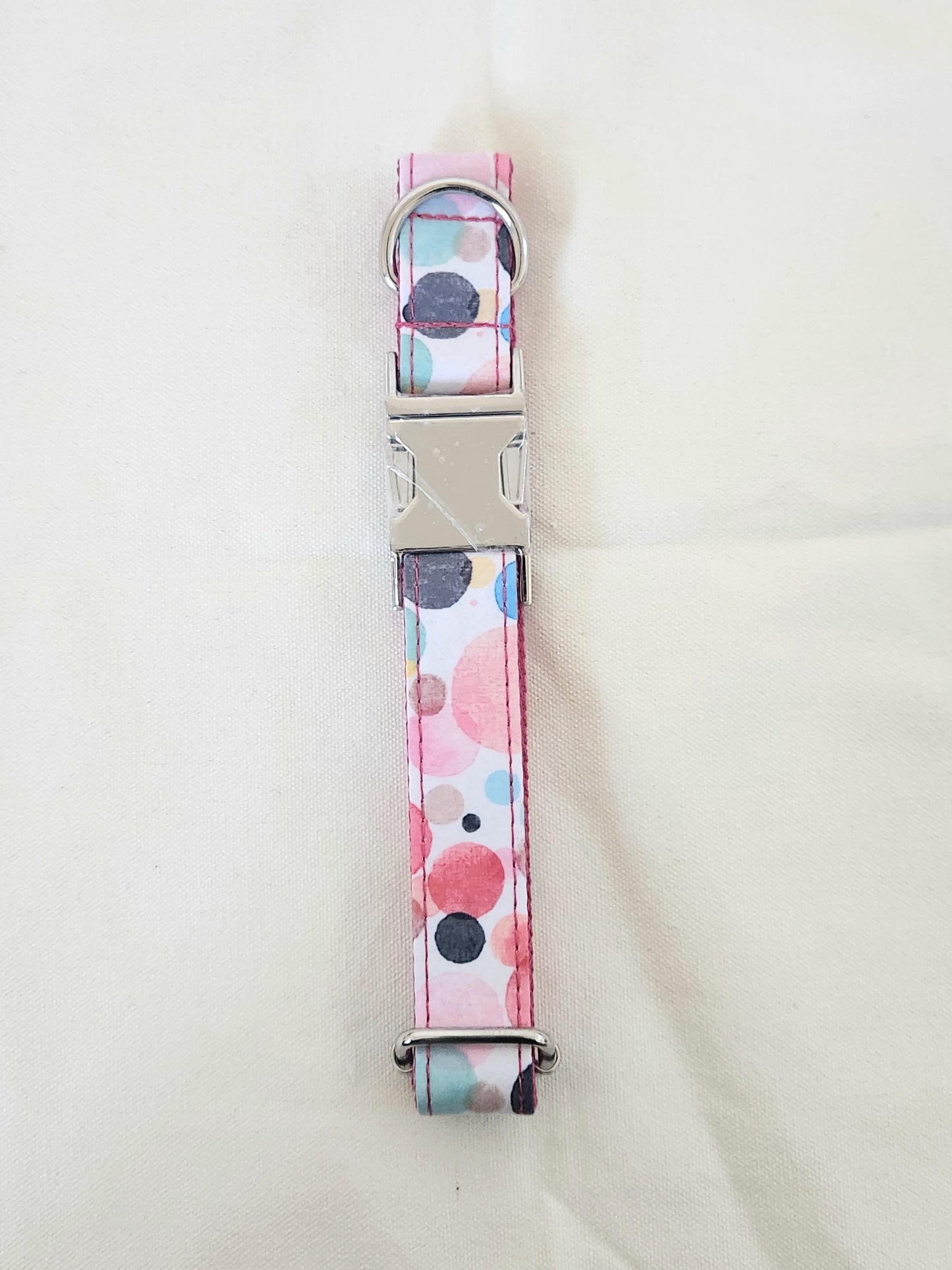 CLEARANCE, NEXT day ships, Black, Graffiti, Peacock, Floral and Bubble Patter Dog Collar Personalised Buckle with Custom Name ID