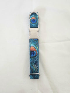 CLEARANCE, NEXT day ships, Black, Graffiti, Peacock, Floral and Bubble Patter Dog Collar Personalized Engraved Buckle with Custom Name ID