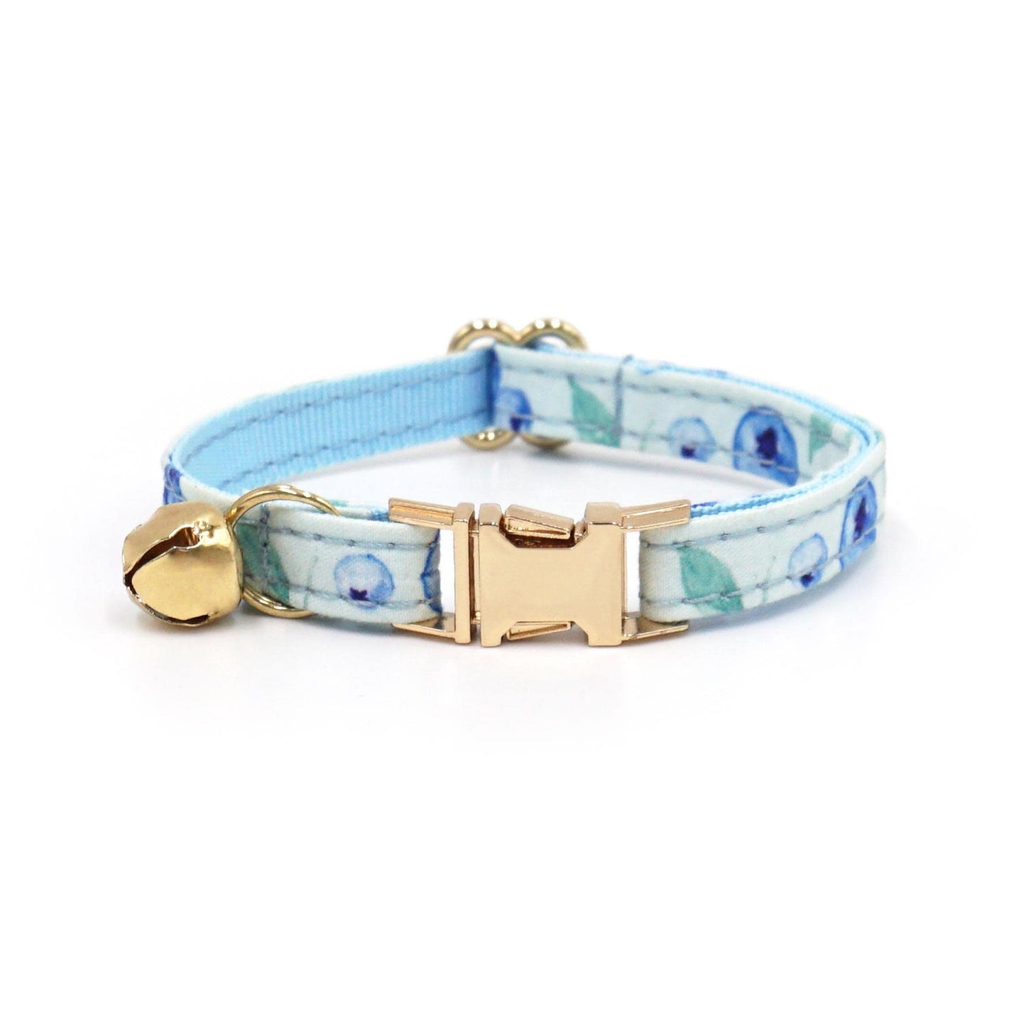 Personalised Cat Collar in Lemon, Blueberry Peach Cherry Pattern, Kitten Collar with Bell or Bow, Collar for Female Male Cat, Engraved Name