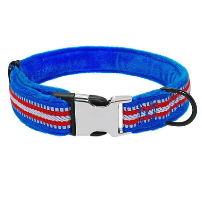 Personalised Laser Engraved Soft Fur Padded Reflective Winter Dog Collar, Custom Name Dog Collar For Small, Medium, Large Dogs
