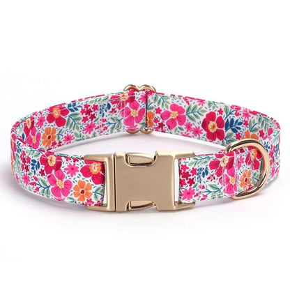 Personalised Dog Collar Tribal Embroidery Fabric Dog Collar with Custom Name Buckle