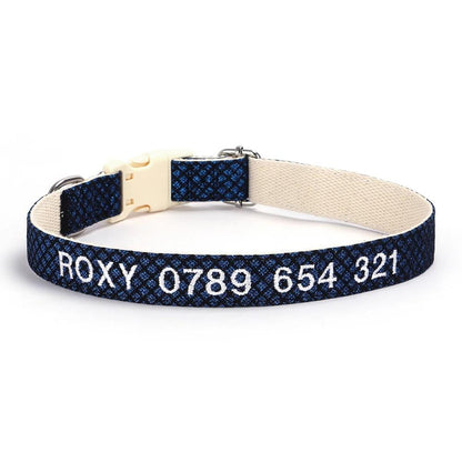 Personalised Dog Collar, Custom Embroidered Nylon Name for Small to Large Dog, Red, Blue, Green, Au, Us, Uk, Ca Fast Free Ship