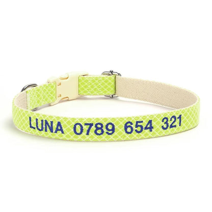 Personalised Dog Collar, Custom Embroidered Nylon Name for Small to Large Dog, Red, Blue, Green, Au, Us, Uk, Ca Fast Free Ship