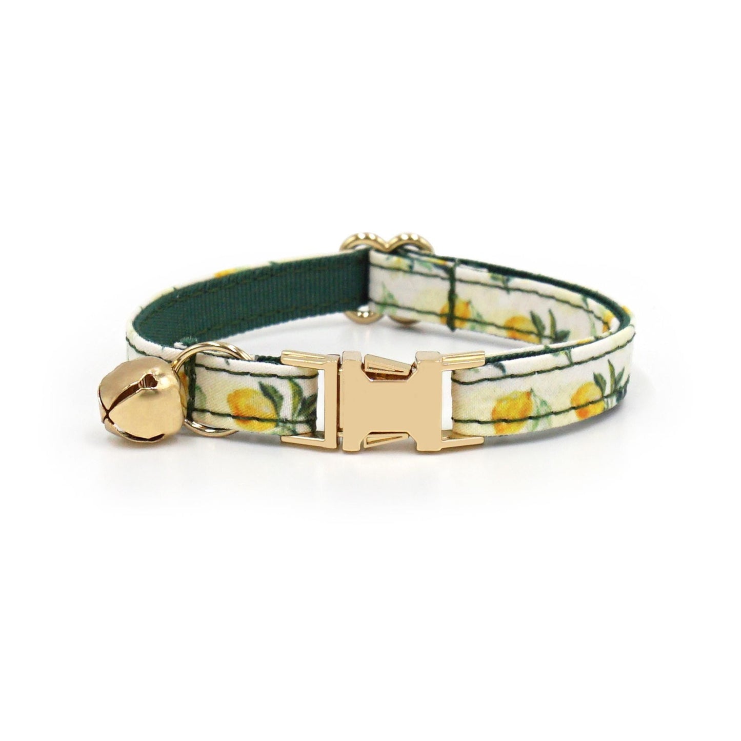 Personalised Cat Collar in Lemon, Blueberry Peach Cherry Pattern, Kitten Collar with Bell or Bow, Collar for Female Male Cat, Engraved Name