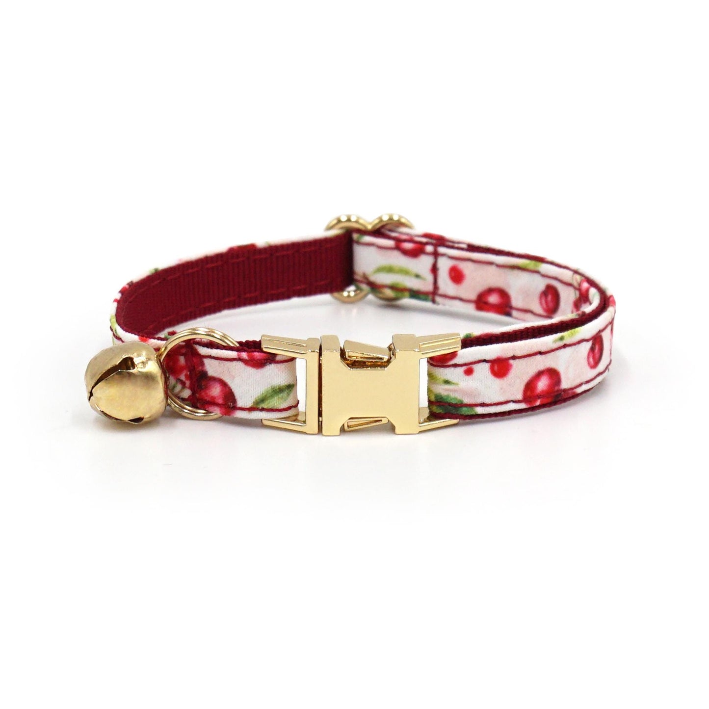 Personalised Cat Collar in Lemon, Blueberry Peach Cherry Pattern, Kitten Collar with Bell or Bow, Collar for Female Male Cat, Engraved Name