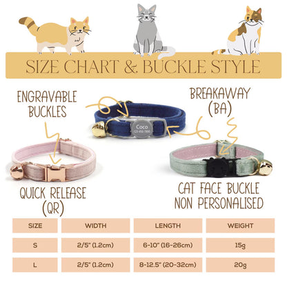 Personalised Cat Collar in Lemon, Blueberry Peach Cherry Pattern, Kitten Collar with Bell or Bow, Collar for Female Male Cat, Engraved Name