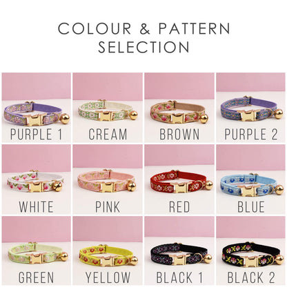 Custom Embroidery Cat Collar, Personalised Tag, Custom Cat Collar with Bell or Leash, Collar for Male Cat, Engraved Name on Puppy Collar