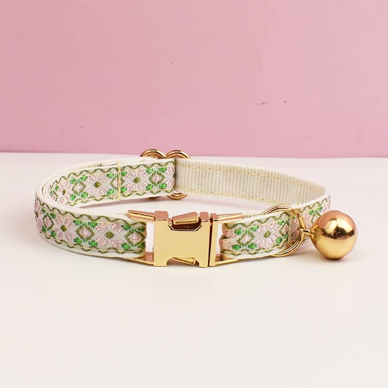Personalised Embroidery Cat Collar, Custom Tag, Custom Cat Collar with Bell or Leash, Collar for Male Cat, Engraved Name on Puppy Collar