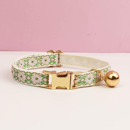 Personalised Embroidery Cat Collar, Custom Tag, Custom Cat Collar with Bell or Leash, Collar for Male Cat, Engraved Name on Puppy Collar