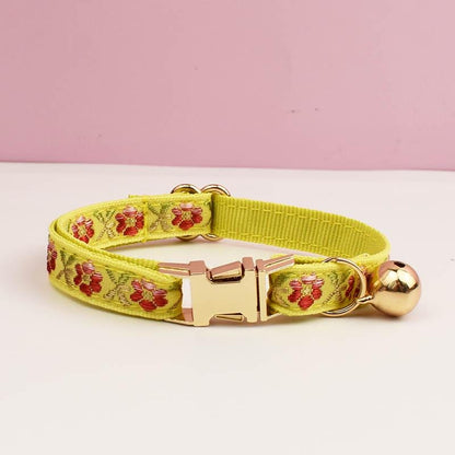 Personalised Embroidery Cat Collar, Custom Tag, Custom Cat Collar with Bell or Leash, Collar for Male Cat, Engraved Name on Puppy Collar