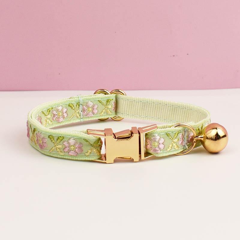Personalised Embroidery Cat Collar, Custom Tag, Custom Cat Collar with Bell or Leash, Collar for Male Cat, Engraved Name on Puppy Collar