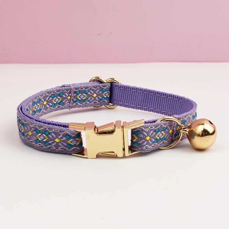Custom Embroidery Cat Collar, Personalised Tag, Custom Cat Collar with Bell or Leash, Collar for Male Cat, Engraved Name on Puppy Collar