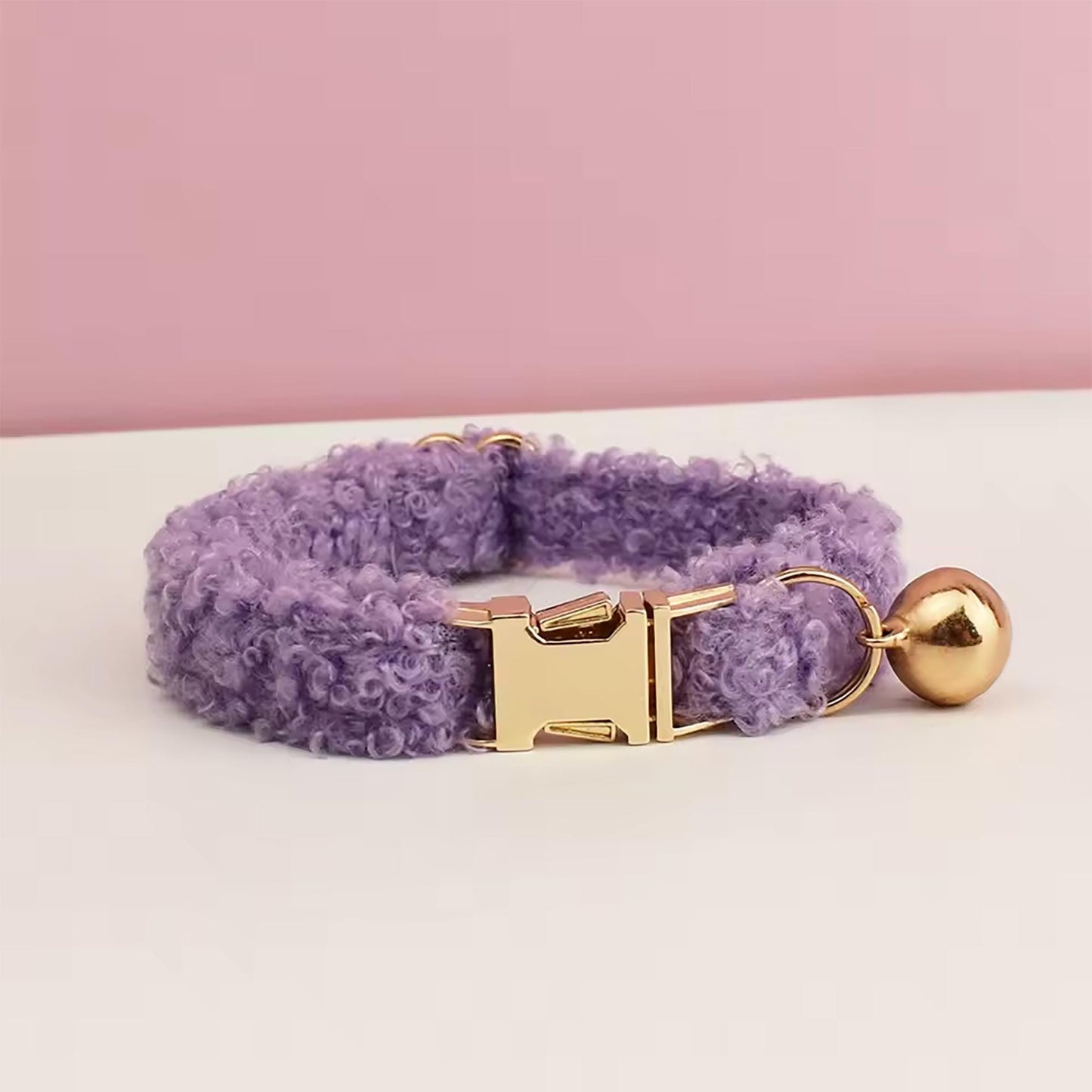 Teddy Bear Cat Collar, Personalised Tag, Fluffy Fleece Cat Collar with Bell or Bow, Custom Name Cat Collar, Engraved Name on Puppy Collar