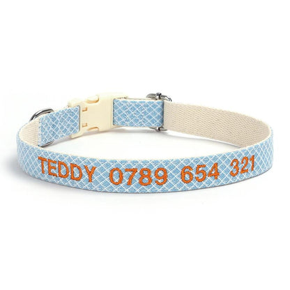 Personalised Dog Collar, Custom Embroidered Nylon Name for Small to Large Dog, Red, Blue, Green, Au, Us, Uk, Ca Fast Free Ship