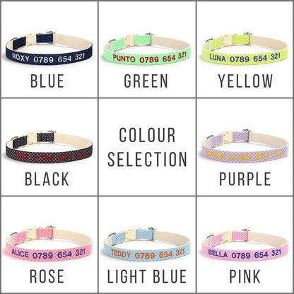 Personalised Dog Collar, Custom Embroidered Nylon Name for Small to Large Dog, Red, Blue, Green, Au, Us, Uk, Ca Fast Free Ship