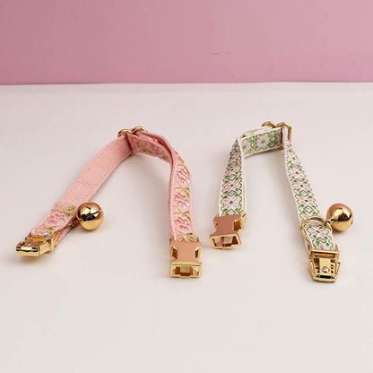 Personalised Embroidery Cat Collar, Custom Tag, Custom Cat Collar with Bell or Leash, Collar for Male Cat, Engraved Name on Puppy Collar