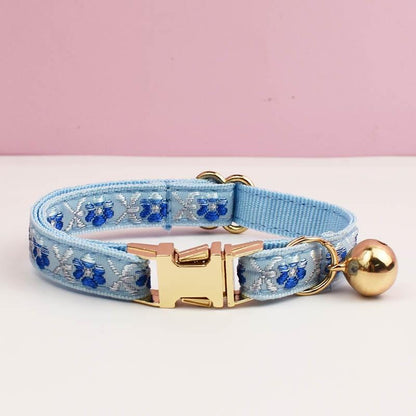 Custom Embroidery Cat Collar, Personalised Tag, Custom Cat Collar with Bell or Leash, Collar for Male Cat, Engraved Name on Puppy Collar