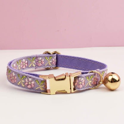 Custom Embroidery Cat Collar, Personalised Tag, Custom Cat Collar with Bell or Leash, Collar for Male Cat, Engraved Name on Puppy Collar