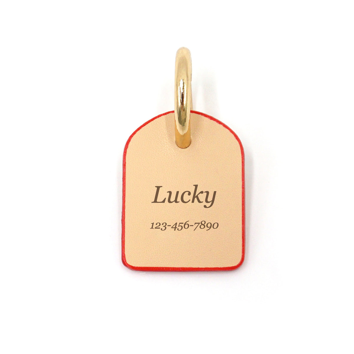 Personalised engraved leather dog name tag